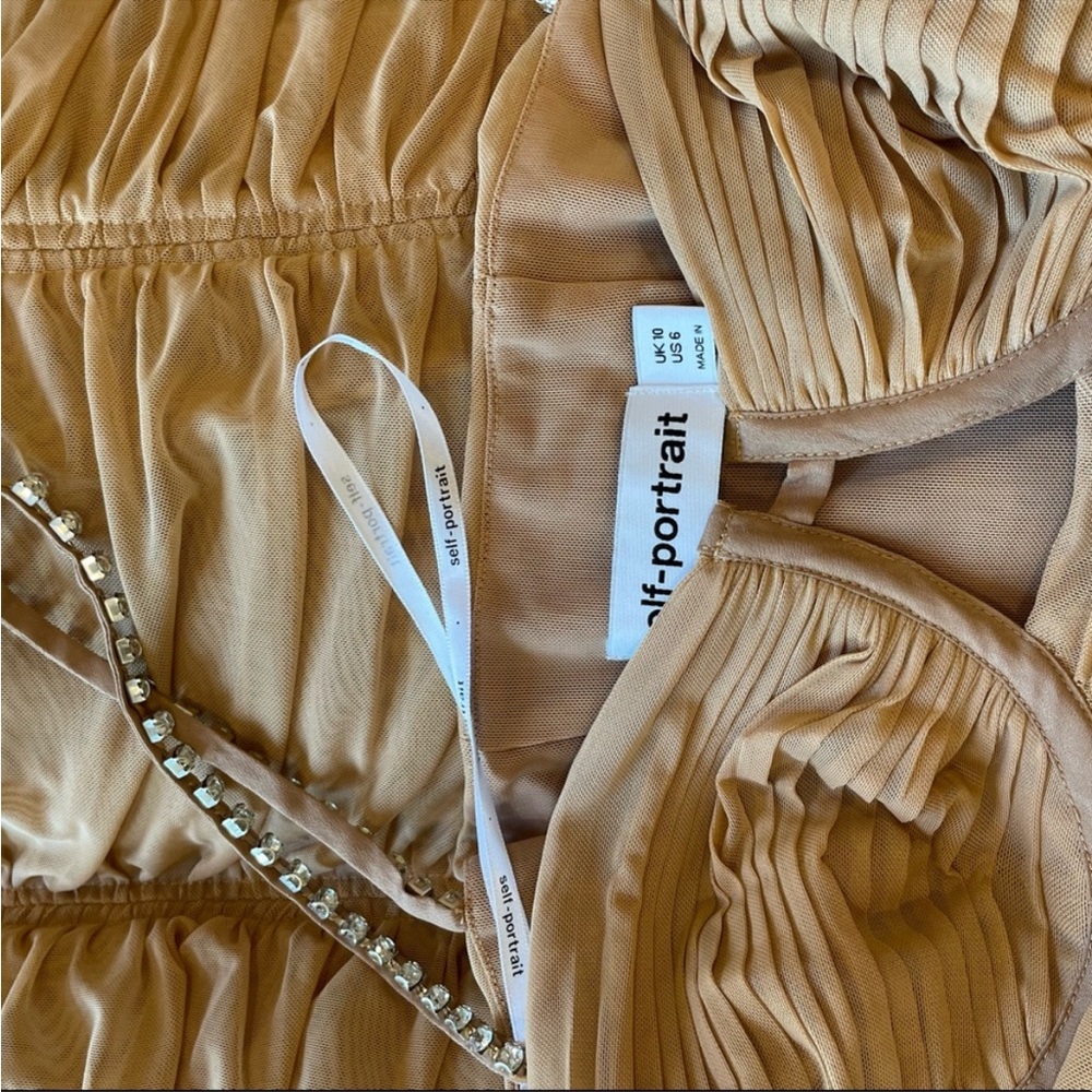 Self Portrait Nude Power Mesh Midi Dress - Picture 4 of 6
